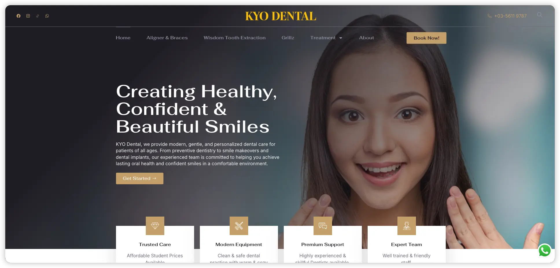 KYO Dental braces and pricing page