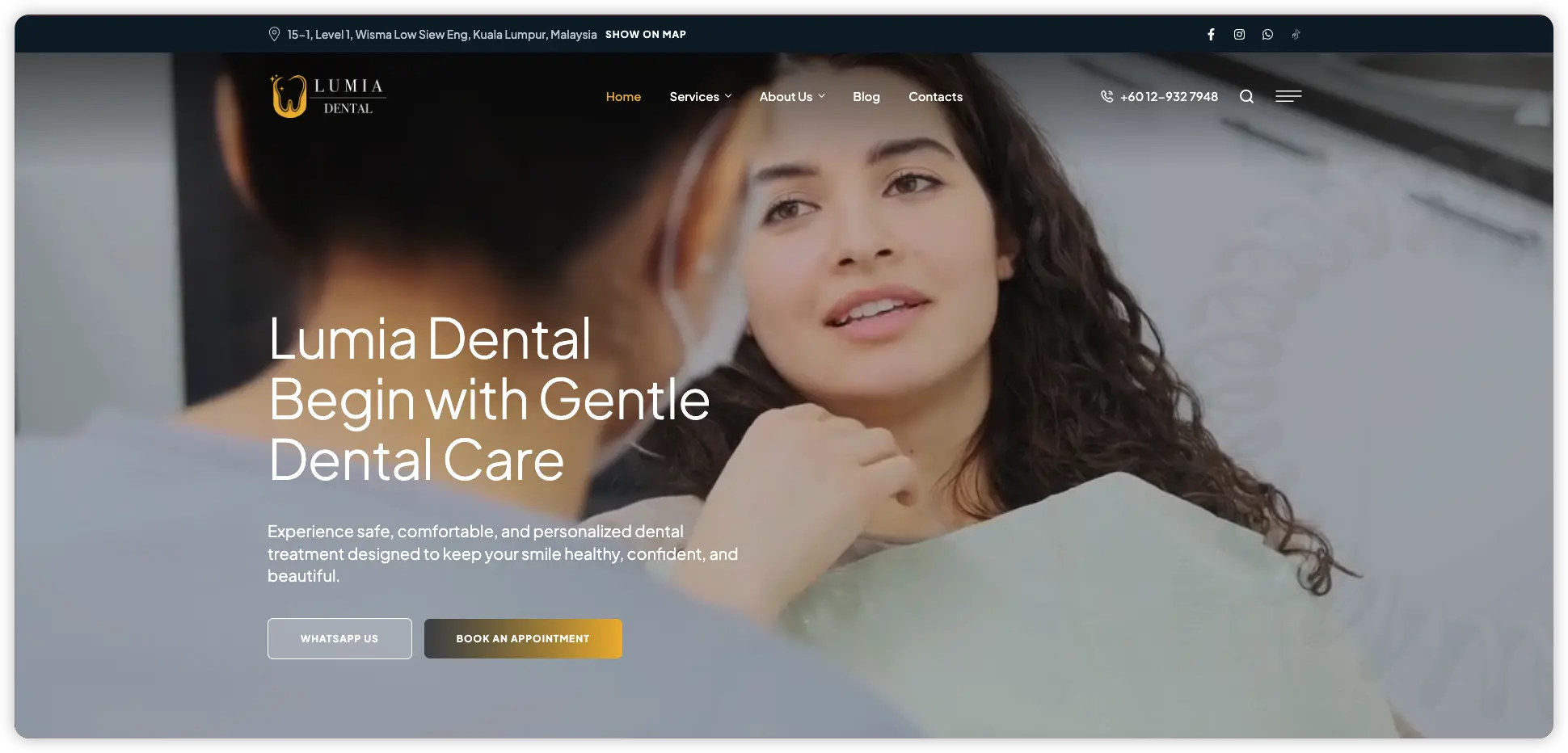 Lumia Dental homepage - Kuala Lumpur, Malaysia