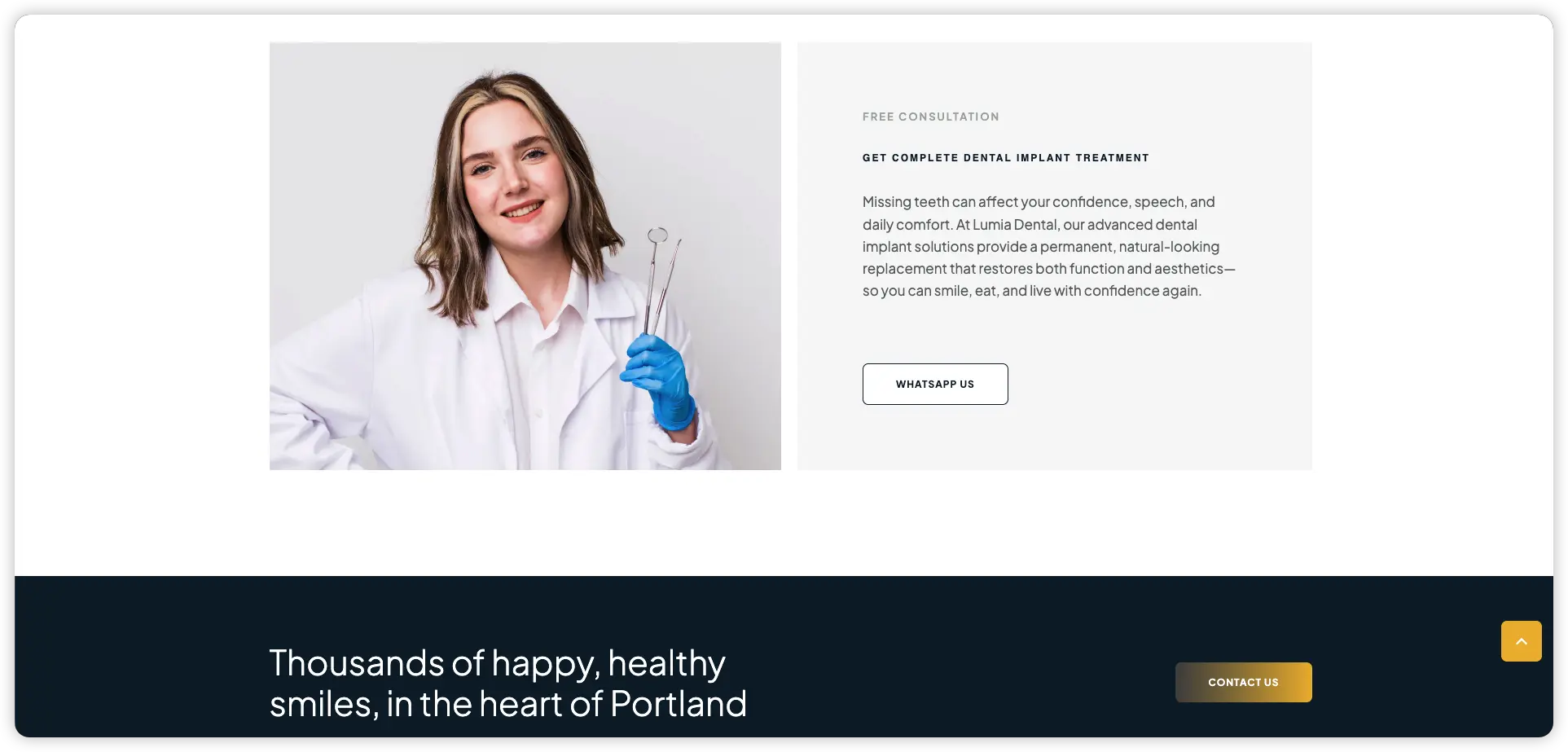 Lumia Dental teeth whitening process page